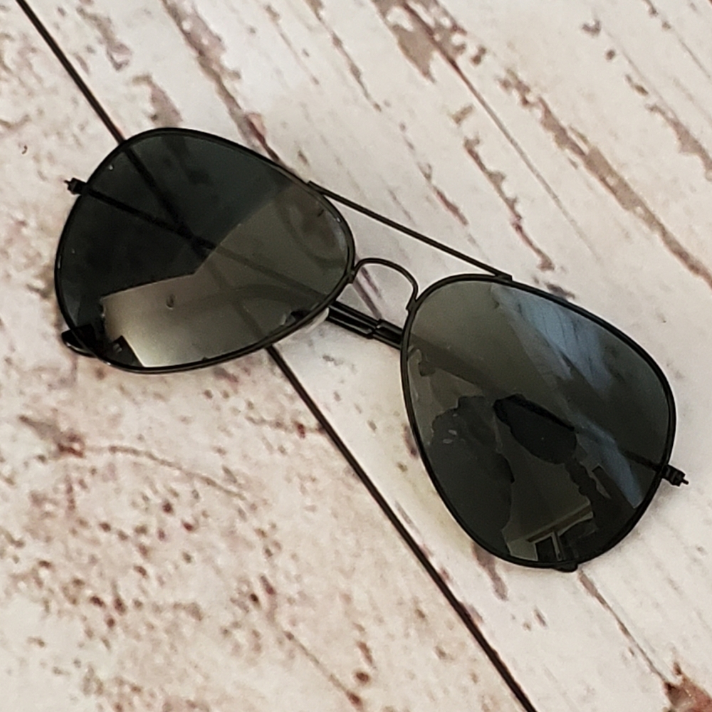 Kara and Kate black on black aviator sunglasses
